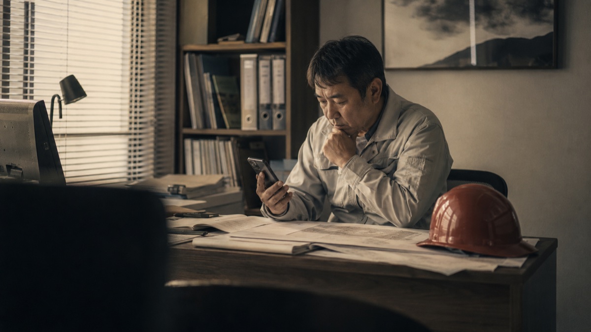 求人を出しても応募が来ず悩む建設会社社長のイメージ写真